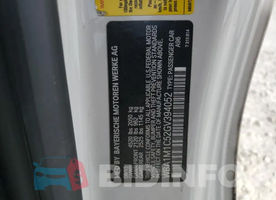 WBA1M1C52GV394052 Photo# 12