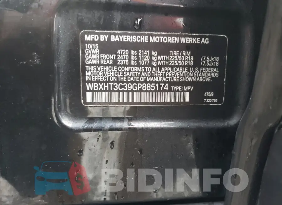 WBXHT3C39GP885174 Photo# 14