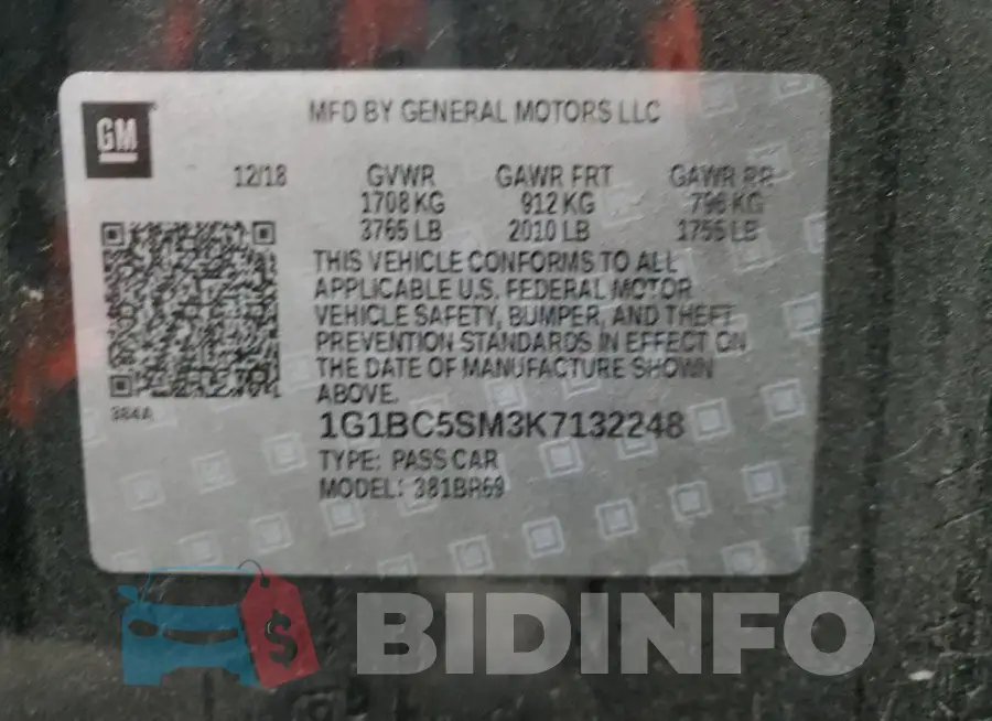 1G1BC5SM3K7132248 Photo# 12