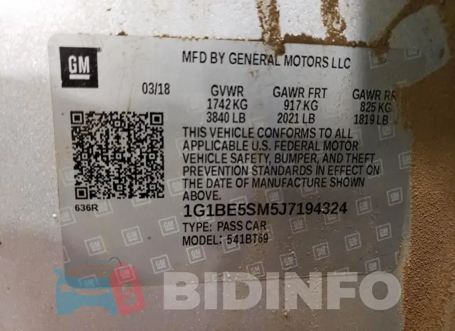 1G1BE5SM5J7194324 Photo# 12