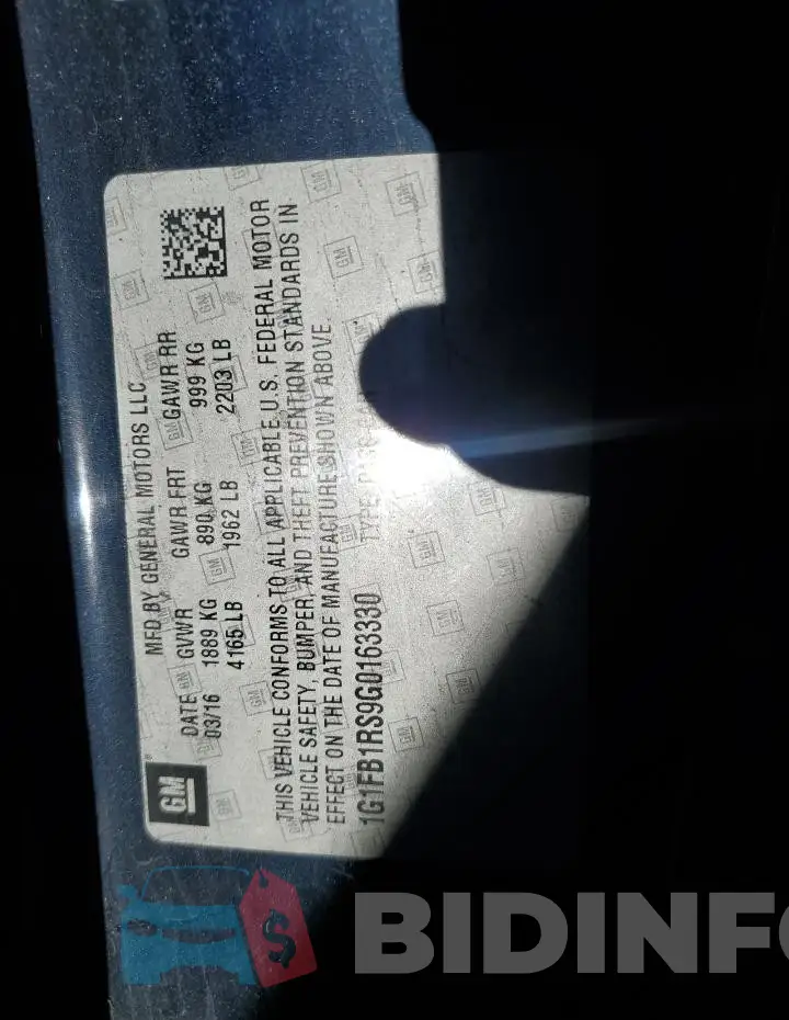 1G1FB1RS9G0163330 Photo# 13