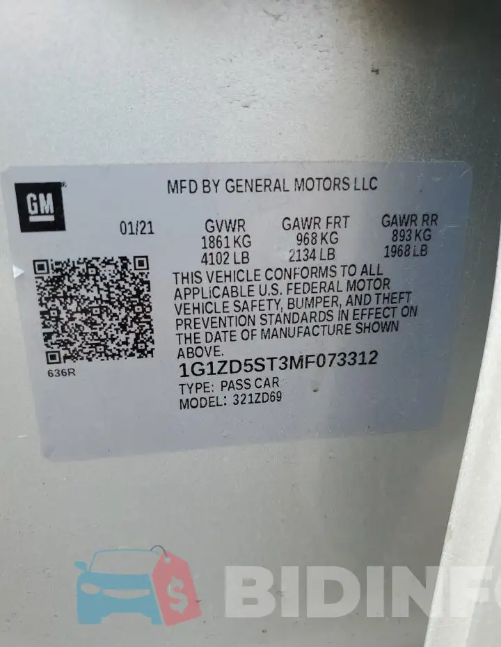 1G1ZD5ST3MF073312 Photo# 12