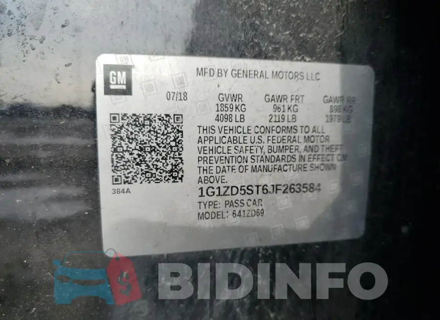 1G1ZD5ST6JF263584 Photo# 12