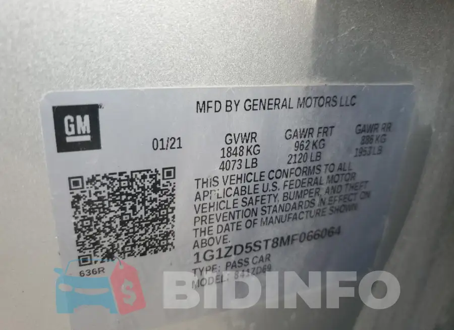 1G1ZD5ST8MF066064 Photo# 12