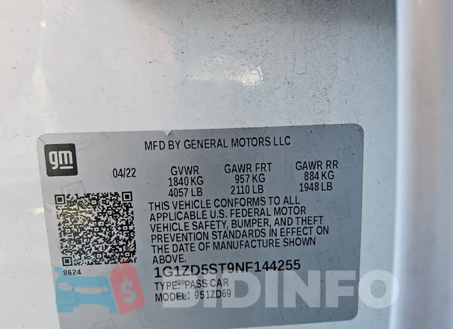 1G1ZD5ST9NF144255 Photo# 12