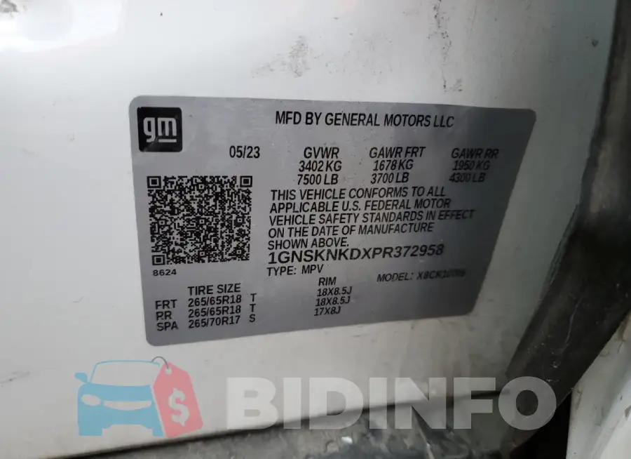 1GNSKNKDXPR372958 Photo# 14