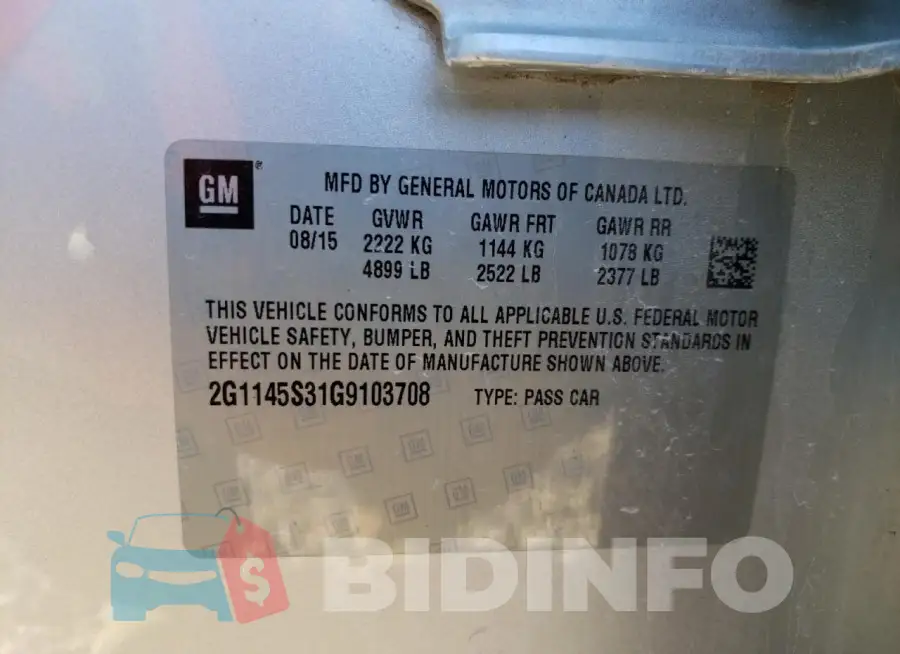 2G1145S31G9103708 Photo# 12