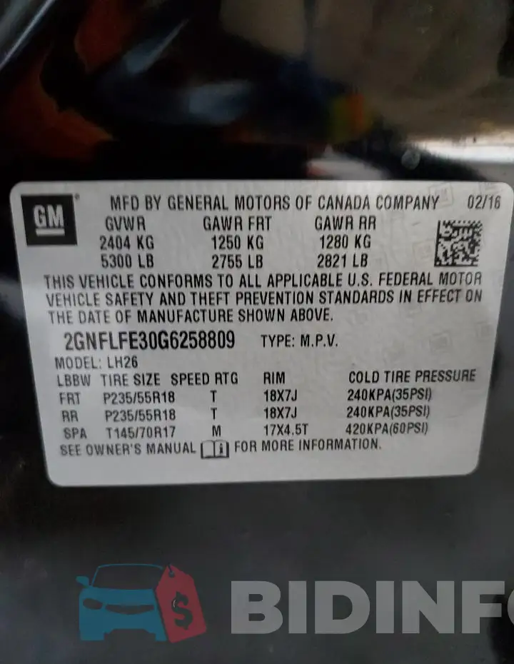 2GNFLFE30G6258809 Photo# 13