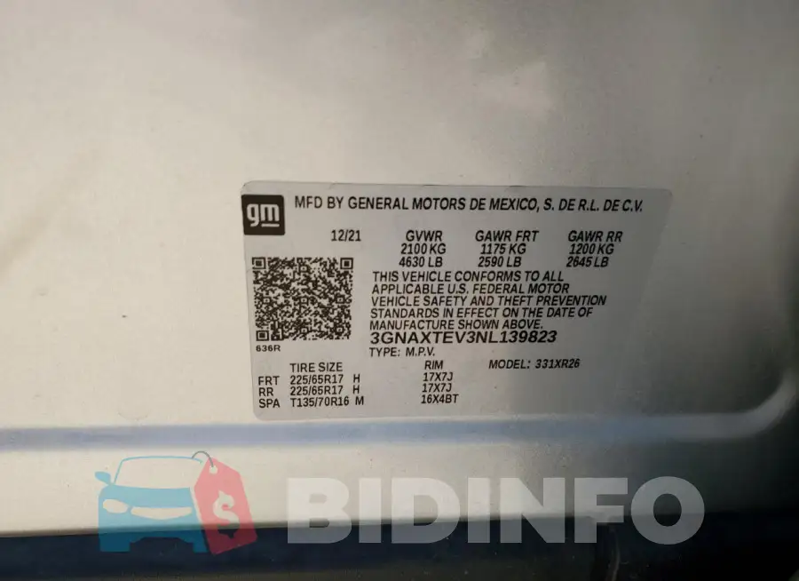 3GNAXTEV3NL139823 Photo# 13