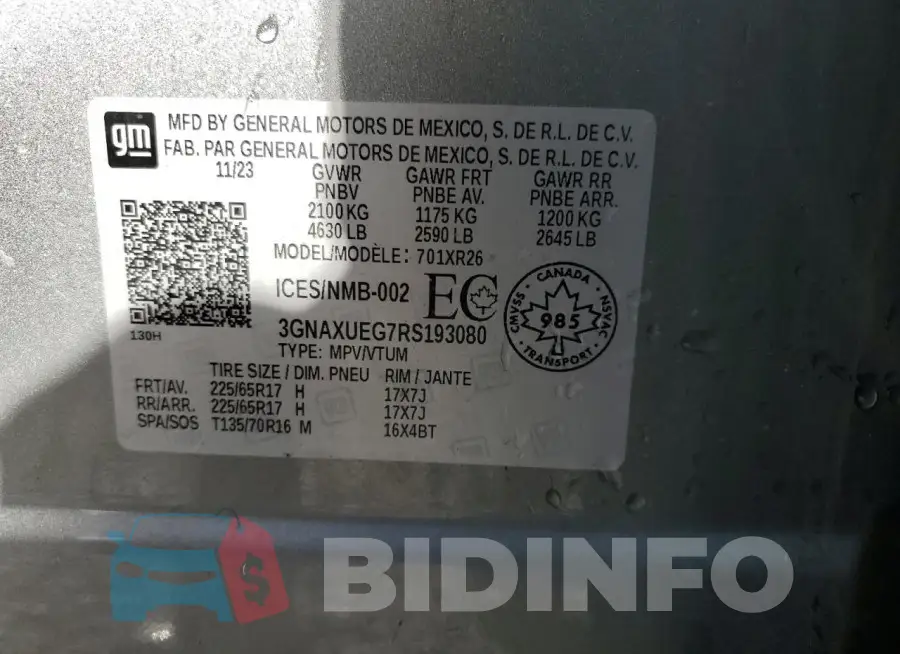 3GNAXUEG7RS193080 Photo# 13