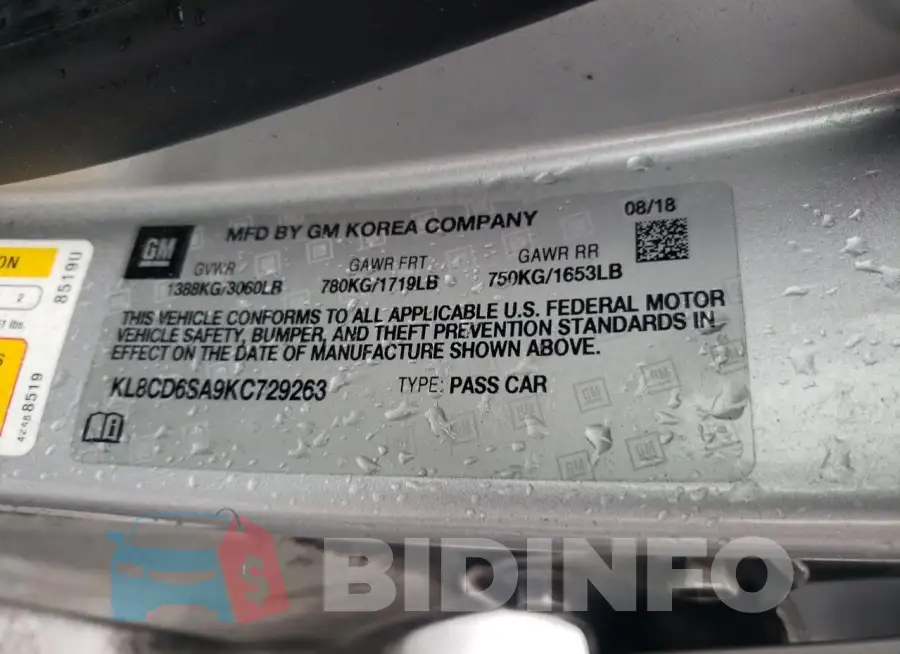 KL8CD6SA9KC729263 Photo# 12