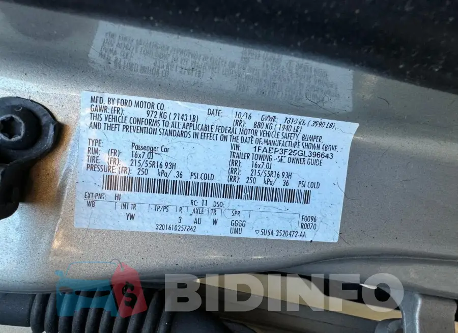 1FADP3F25GL396643 Photo# 10