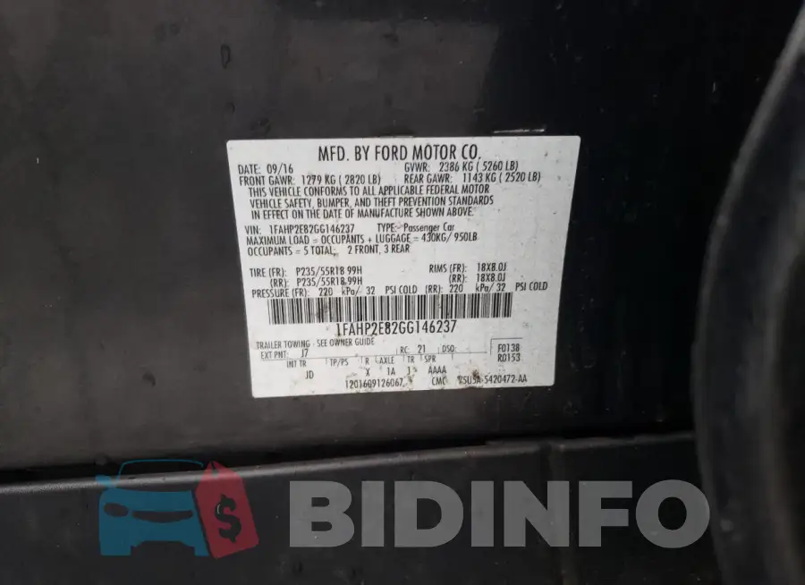 1FAHP2E82GG146237 Photo# 12