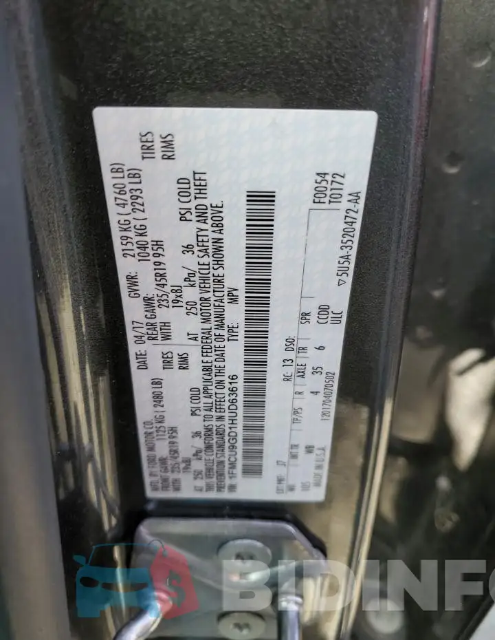 1FMCU9GD1HUD63616 Photo# 13