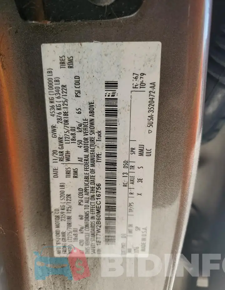 1FT7W2B60MEC16756 Photo# 12