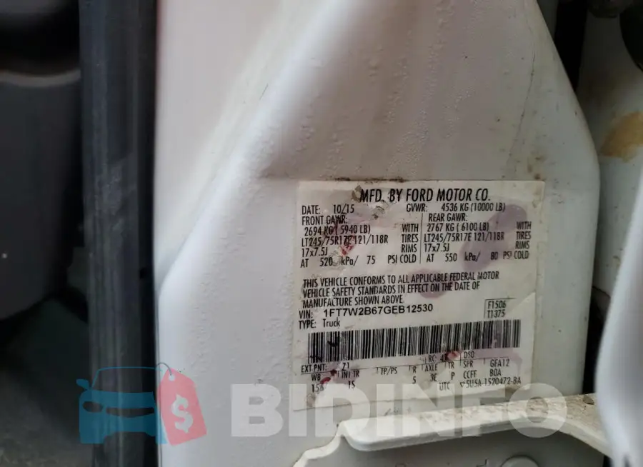 1FT7W2B67GEB12530 Photo# 13