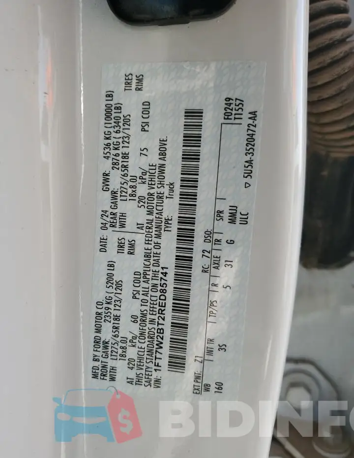 1FT7W2BT2RED85741 Photo# 12