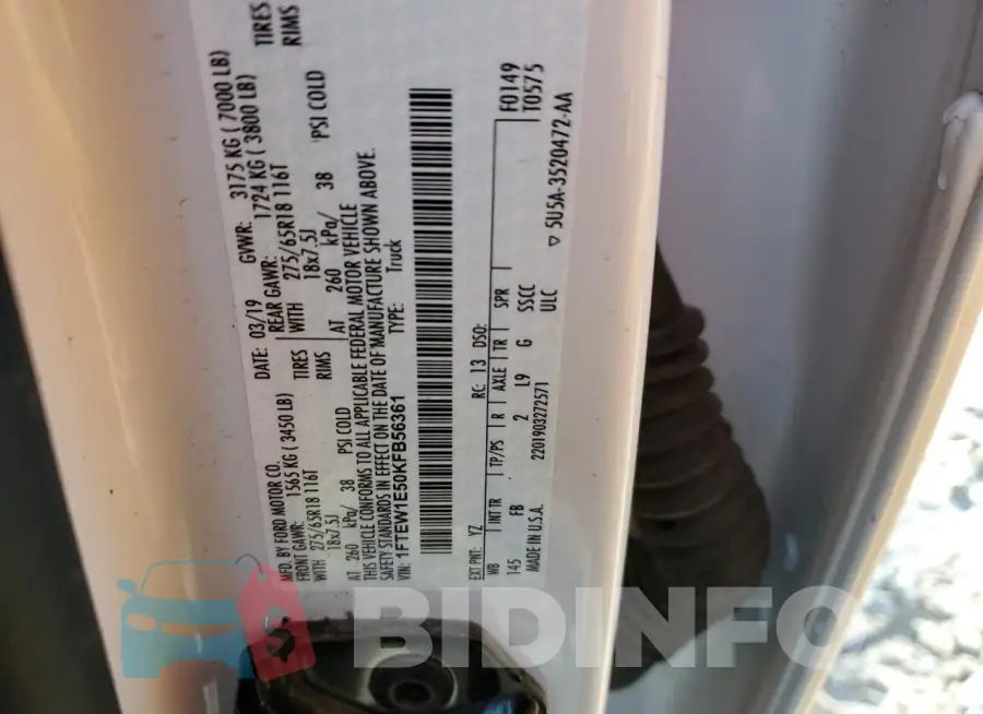 1FTEW1E50KFB56361 Photo# 12