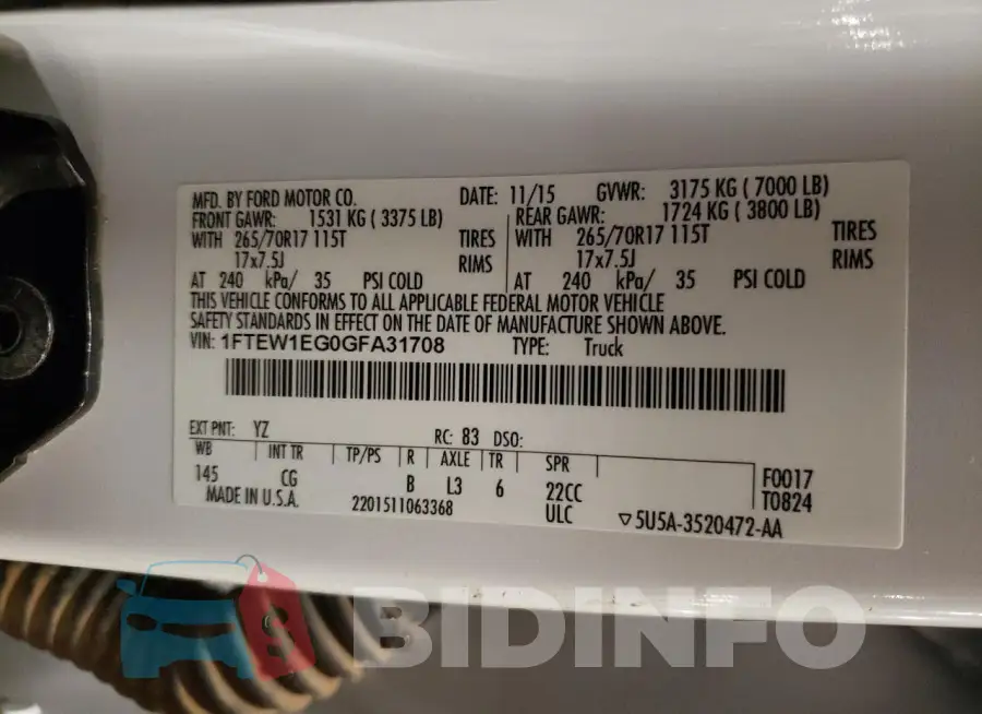 1FTEW1EG0GFA31708 Photo# 12