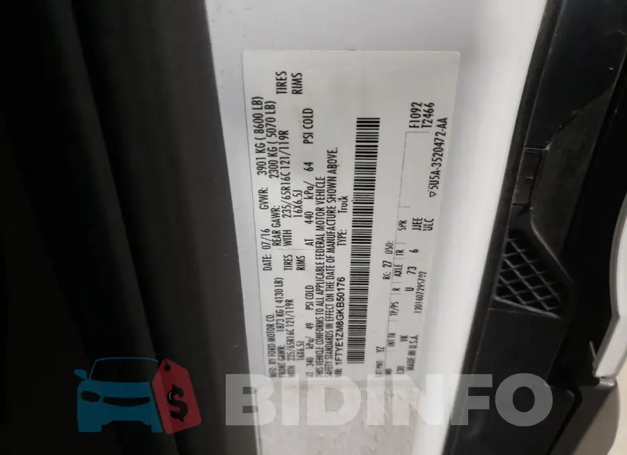 1FTYE1ZM8GKB50176 Photo# 13