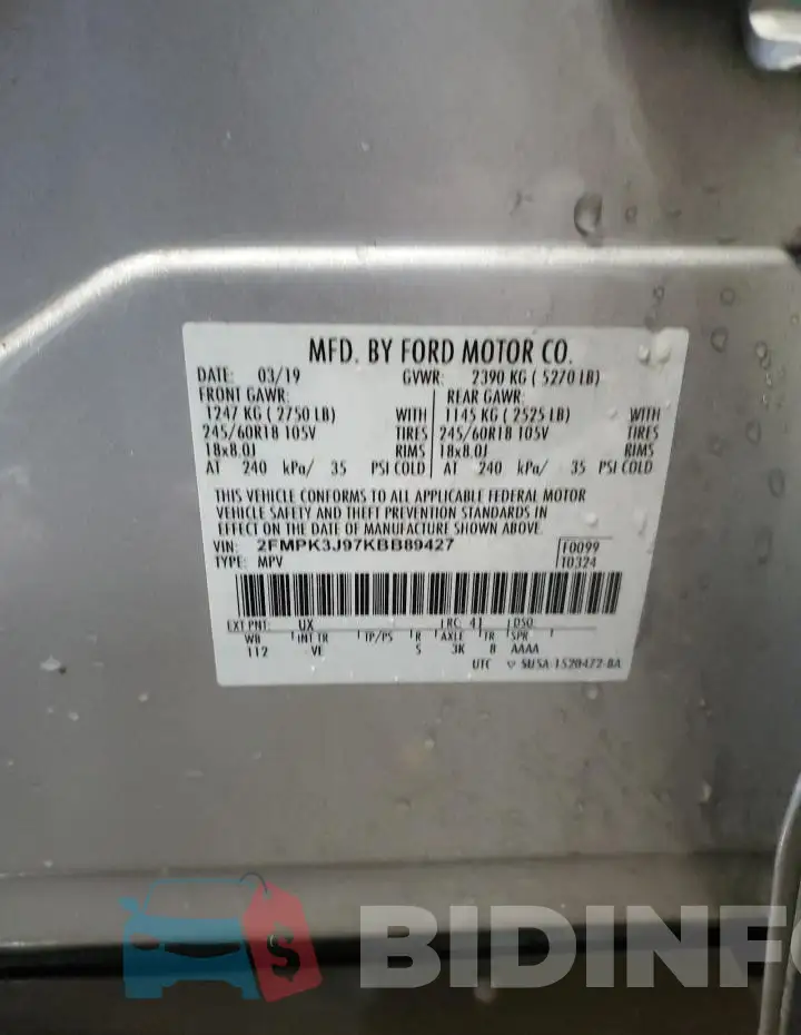 2FMPK3J97KBB89427 Photo# 13