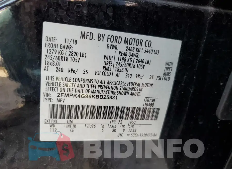 2FMPK4G96KBB25831 Photo# 12