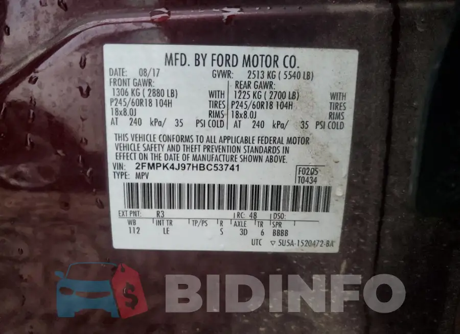 2FMPK4J97HBC53741 Photo# 13