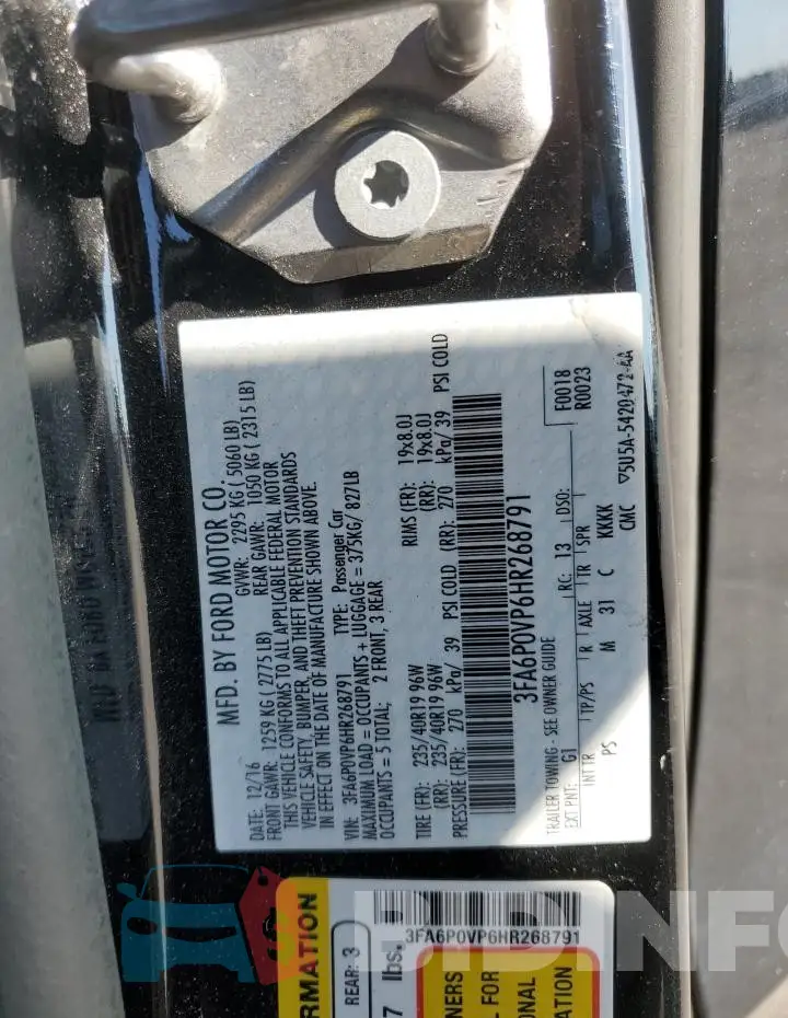 3FA6P0VP6HR268791 Photo# 12
