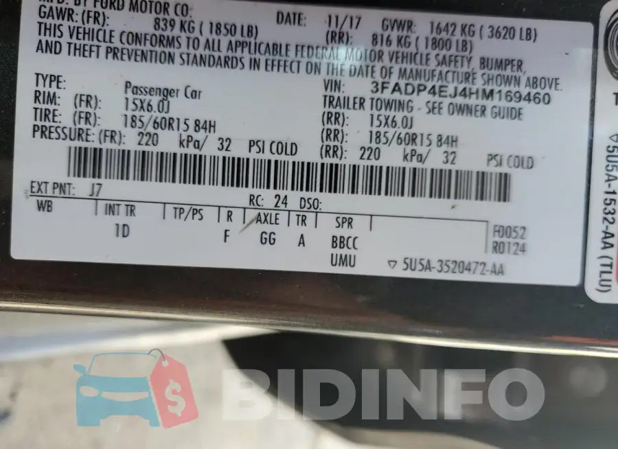 3FADP4EJ4HM169460 Photo# 13
