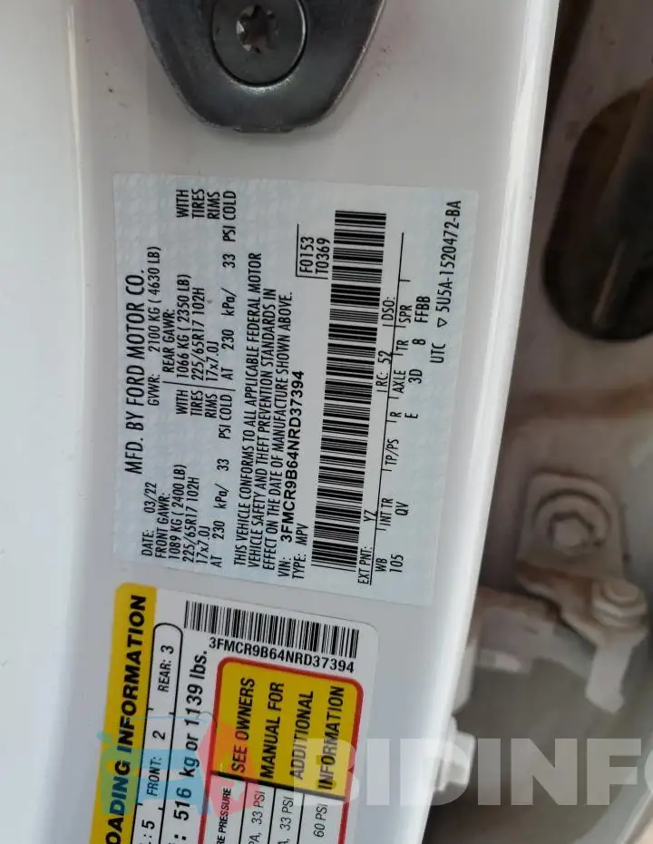 3FMCR9B64NRD37394 Photo# 13