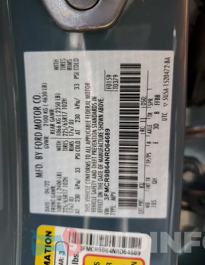 3FMCR9B64NRD64689 Photo# 13