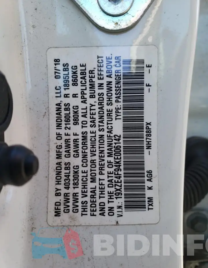 19XZE4F94KE006142 Photo# 12