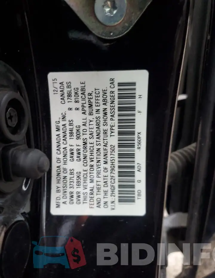2HGFC2F79GH517502 Photo# 12