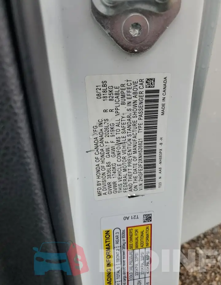 2HGFE2F2XNH526821 Photo# 12