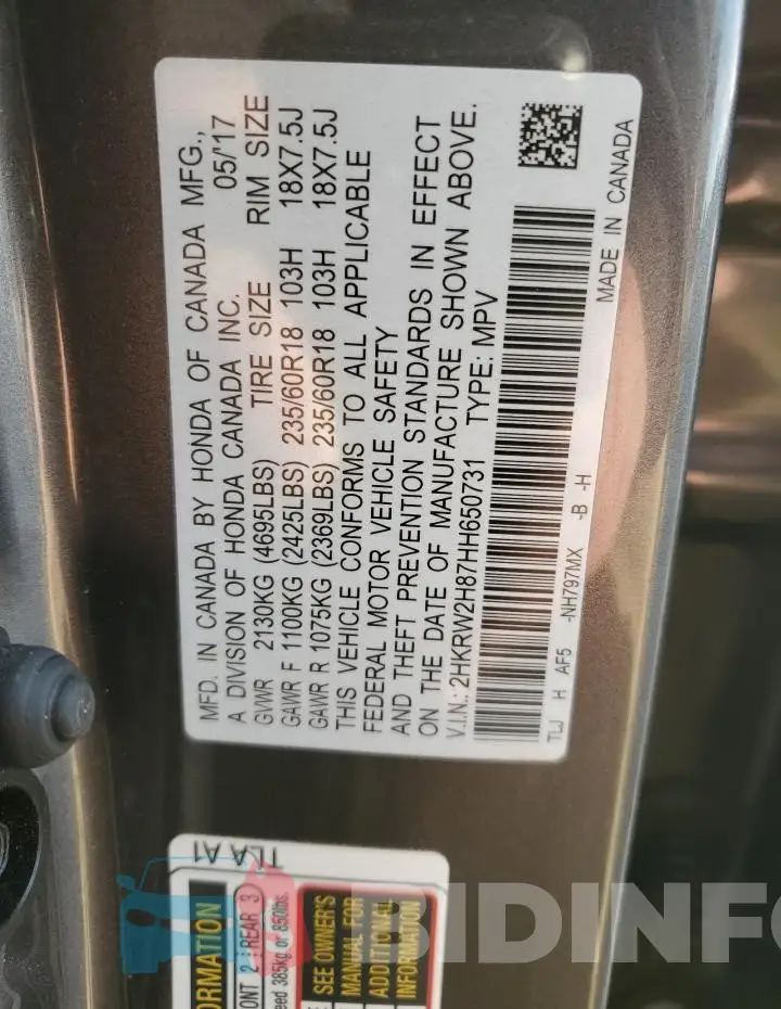 2HKRW2H87HH650731 Photo# 13