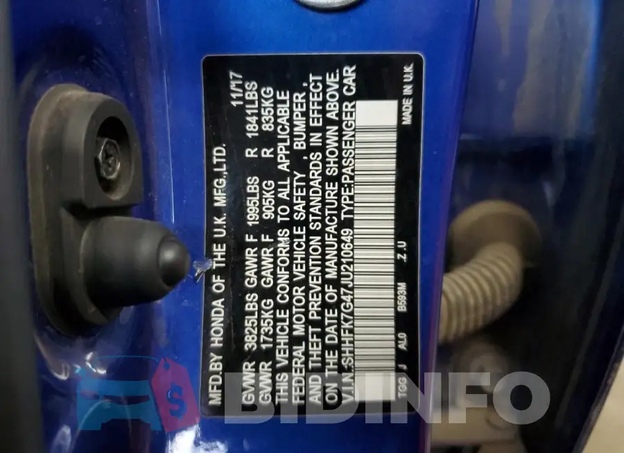 SHHFK7G47JU210649 Photo# 12