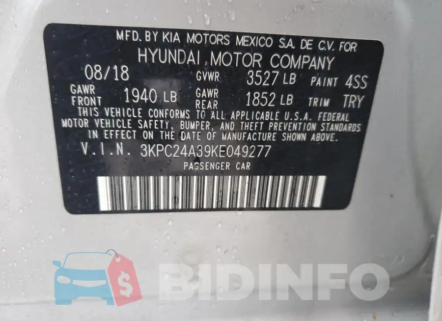 3KPC24A39KE049277 Photo# 13