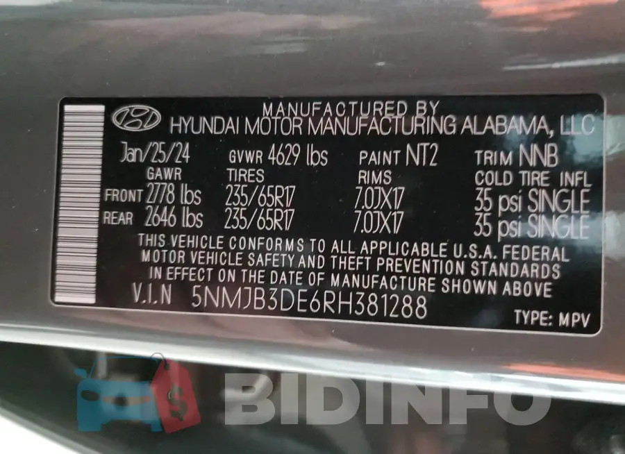 5NMJB3DE6RH381288 Photo# 13