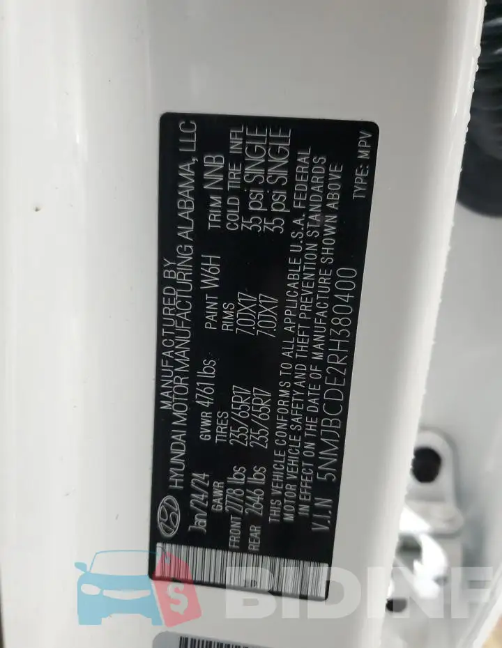 5NMJBCDE2RH380400 Photo# 13