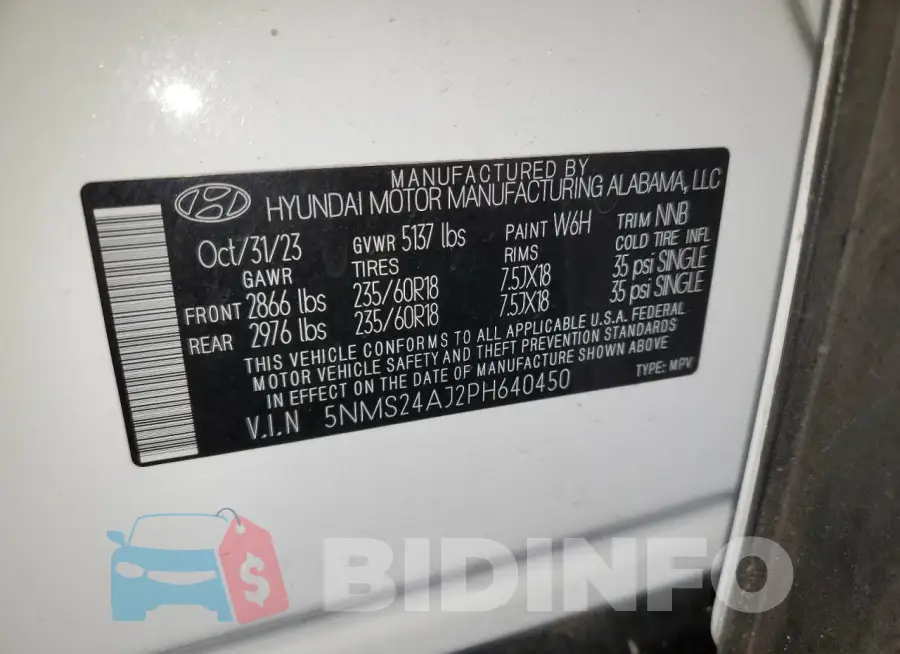 5NMS24AJ2PH640450 Photo# 13