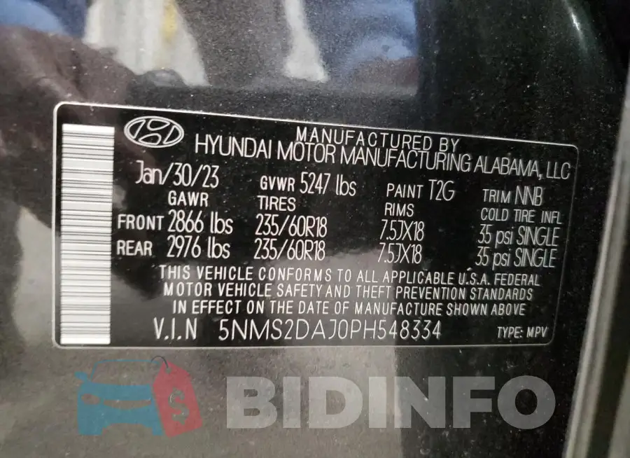 5NMS2DAJ0PH548334 Photo# 13