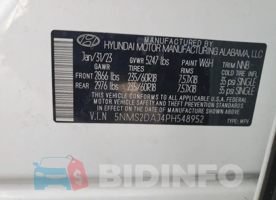 5NMS2DAJ4PH548952 Photo# 14