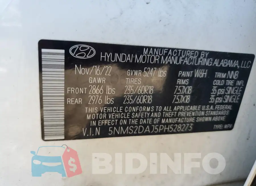 5NMS2DAJ5PH528273 Photo# 14
