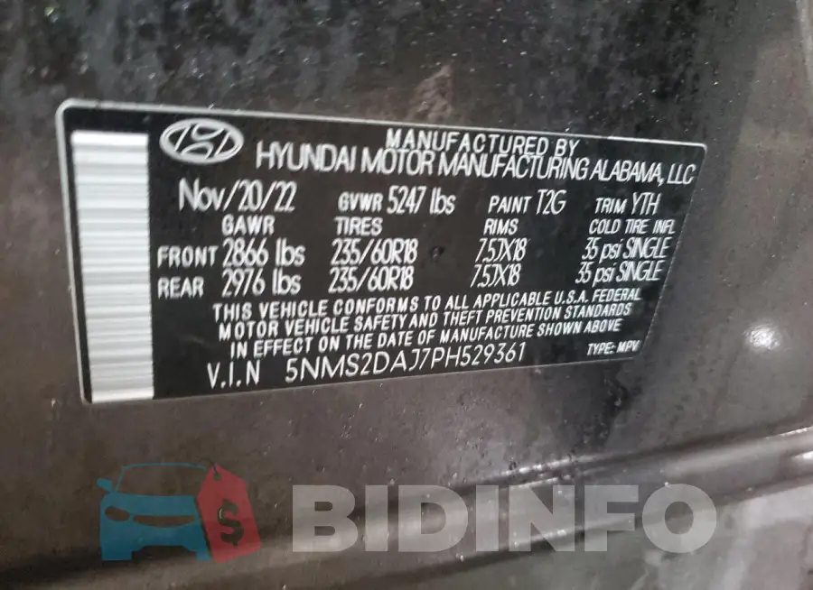 5NMS2DAJ7PH529361 Photo# 13