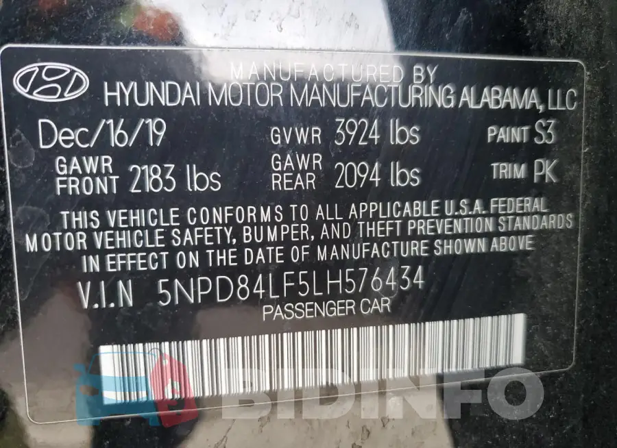 5NPD84LF5LH576434 Photo# 12