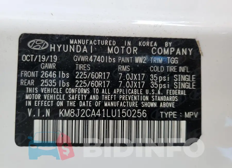 KM8J2CA41LU150256 Photo# 13