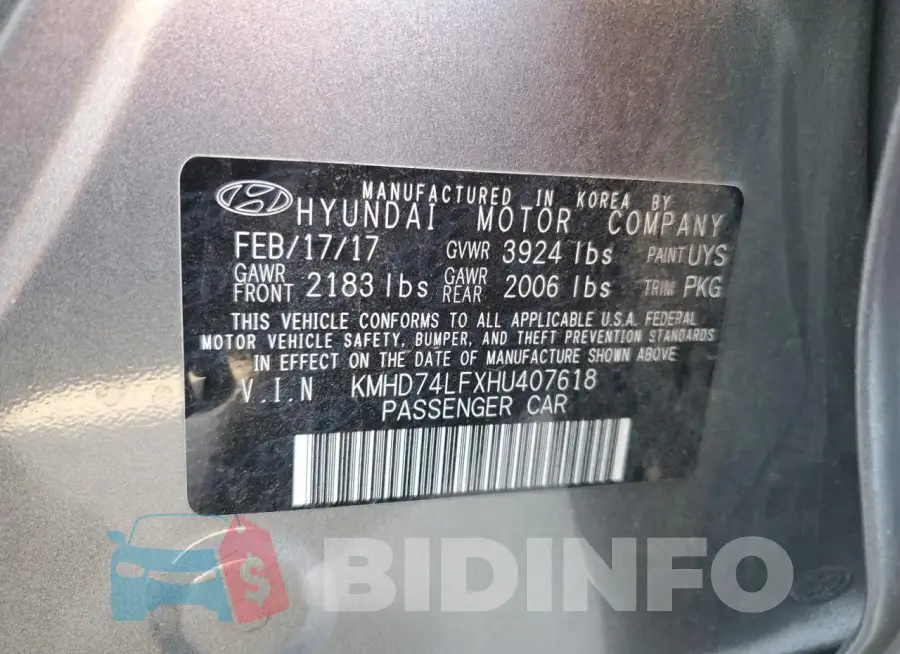 KMHD74LFXHU407618 Photo# 12
