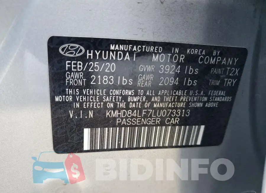 KMHD84LF7LU073313 Photo# 12