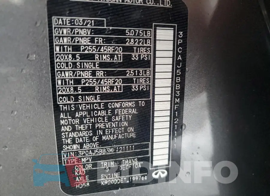 3PCAJ5BB3MF121111 Photo# 13