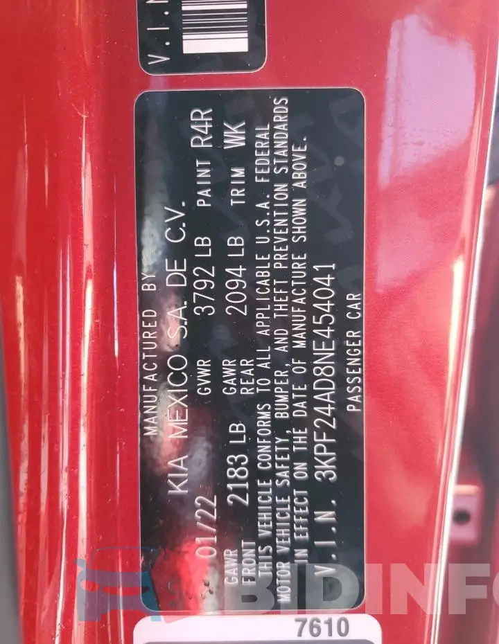 3KPF24AD8NE454041 Photo# 12
